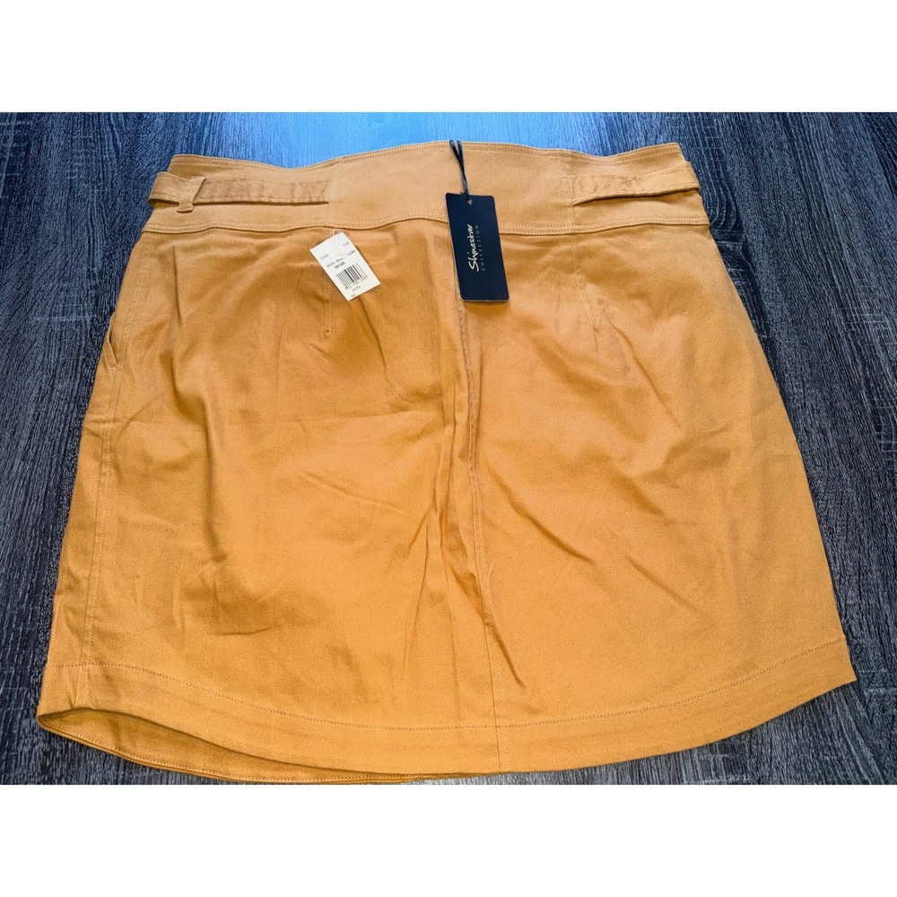 Shineshow‎ Collection Tan Utility Mini Skirt Belted Women's Size 3X